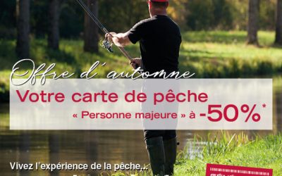 -50% sur la carte de pêche personne majeure