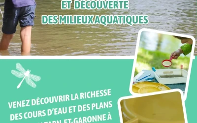 Animations autour de l’eau pendant les vacances en Tarn-et-Garonne : pêche, pêche des écrevisses et découverte des petites bêtes.
