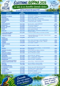 Calendrier des élections de pêche 2026